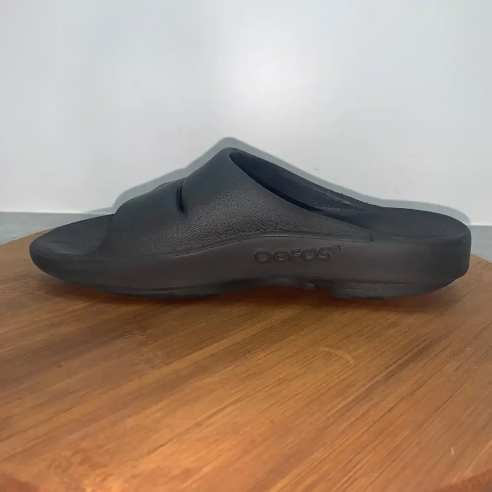 OOFOS OOahh Sport Slide Recovery Sandals Black Mens Size 4 Womens Sz 6 Comfort